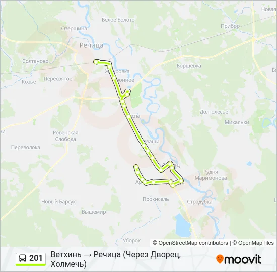 201 Bus Line Map