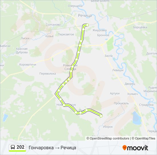 Автобус 202: карта маршрута