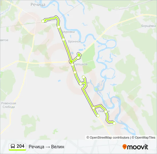 204 Bus Line Map