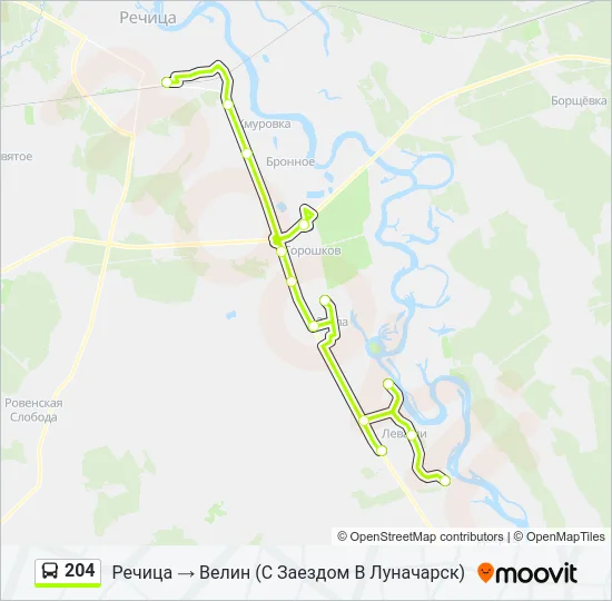 204 Bus Line Map