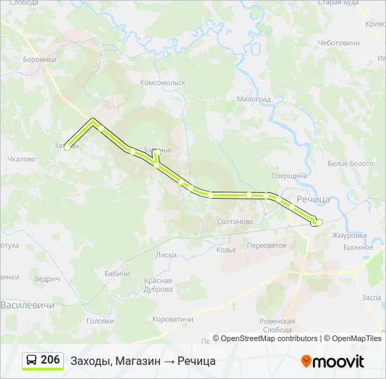 206 Bus Line Map