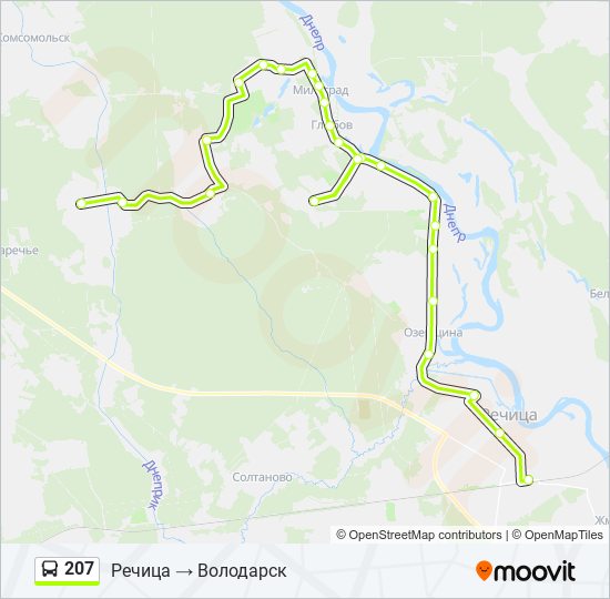 Карта автобусов 207