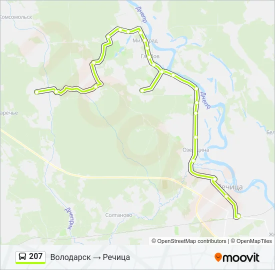 207 Bus Line Map