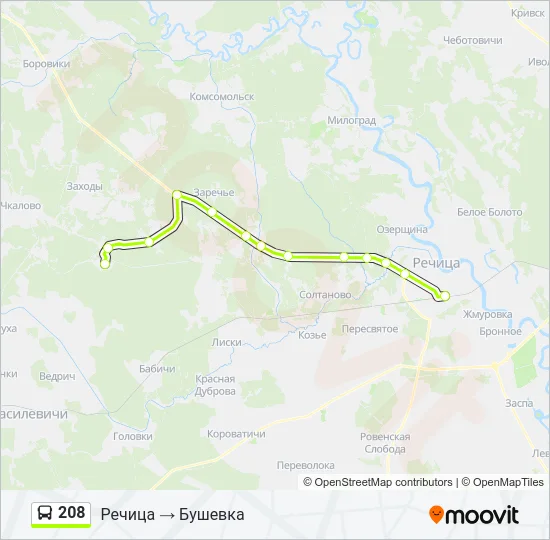 208 Bus Line Map