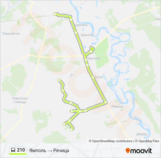 210 bus Line Map