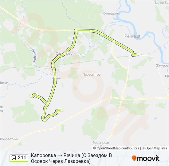 211 Bus Line Map