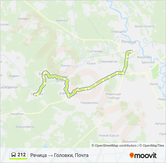 212 Bus Line Map