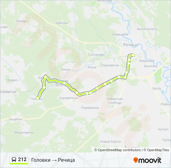 212 Bus Line Map