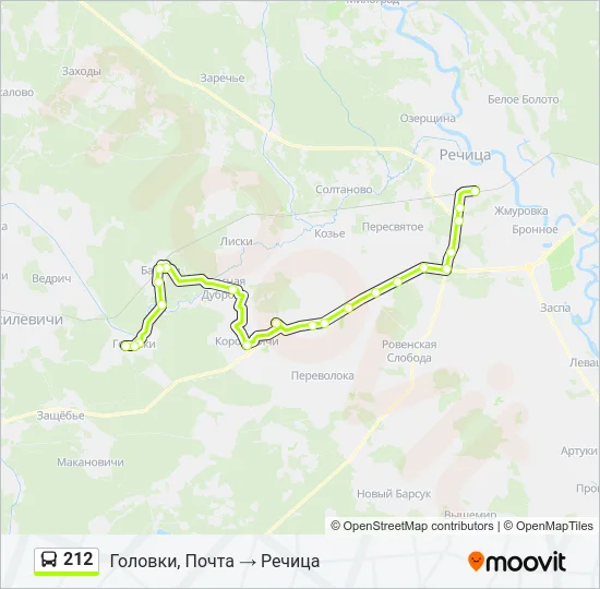 212 Bus Line Map