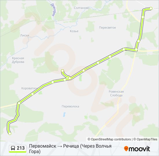 213 Bus Line Map