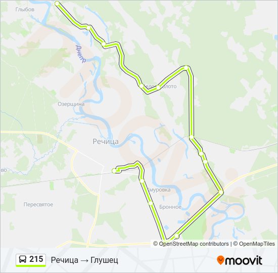 Автобус 215: карта маршрута