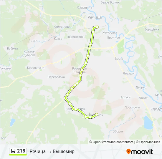 218 Bus Line Map