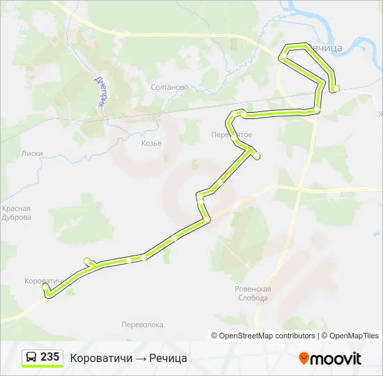 235 Bus Line Map