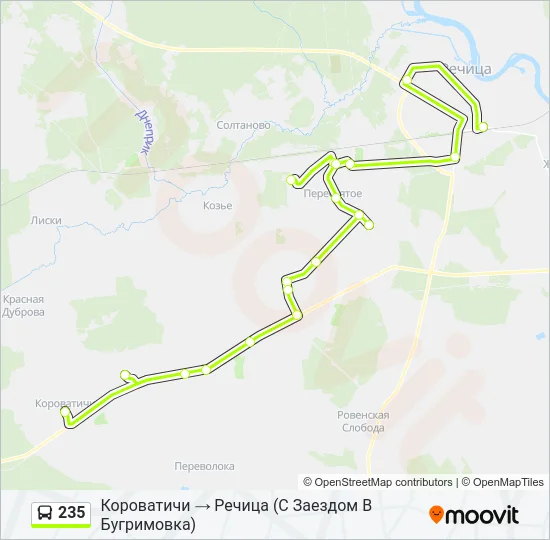 235 Bus Line Map