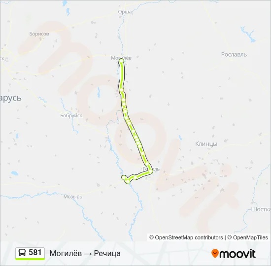 581 Bus Line Map