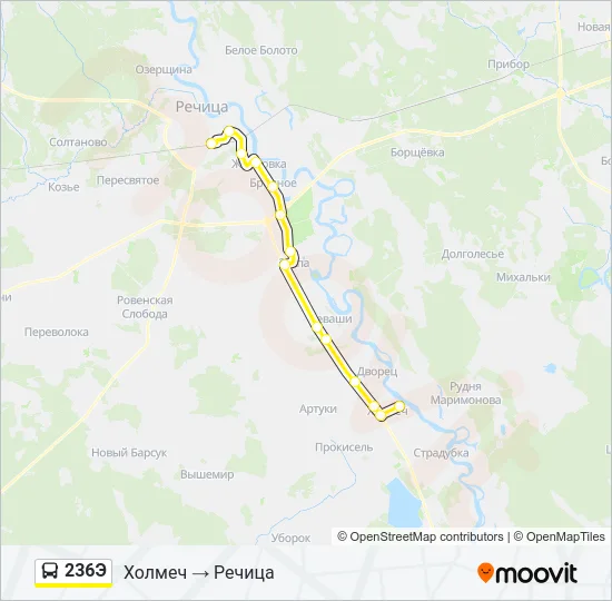 236Э Bus Line Map
