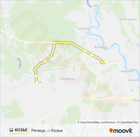 КОЗЬЕ Bus Line Map