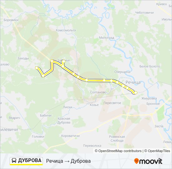 ДУБРОВА Bus Line Map