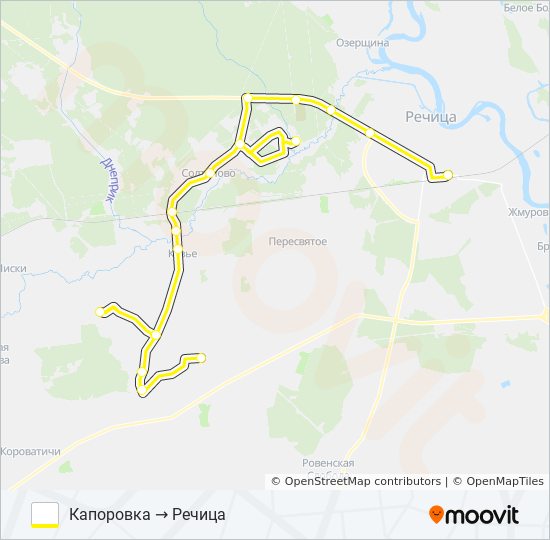 Автобус КАПОРОВКА: карта маршрута