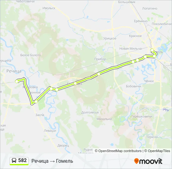 582 Bus Line Map