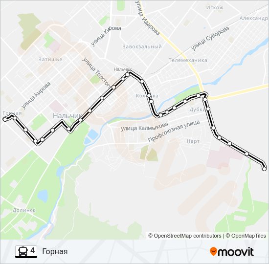 Троллейбус 4: карта маршрута