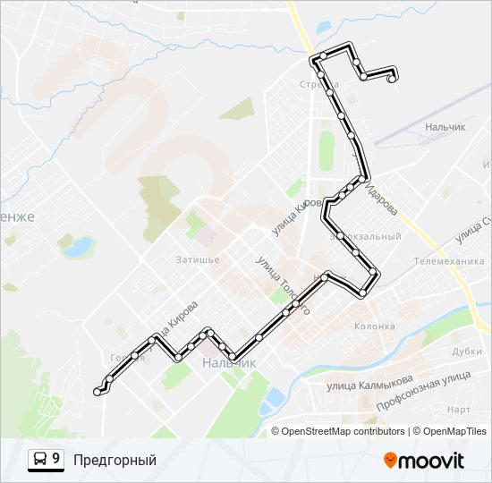 9 bus Line Map