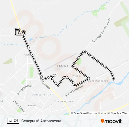 Автобус 24: карта маршрута