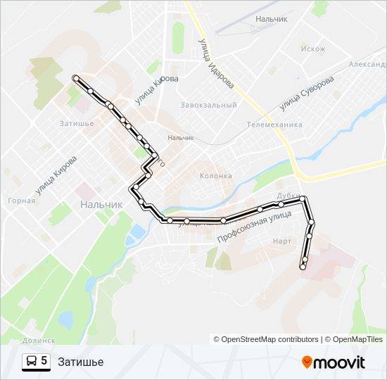 5 Bus Line Map