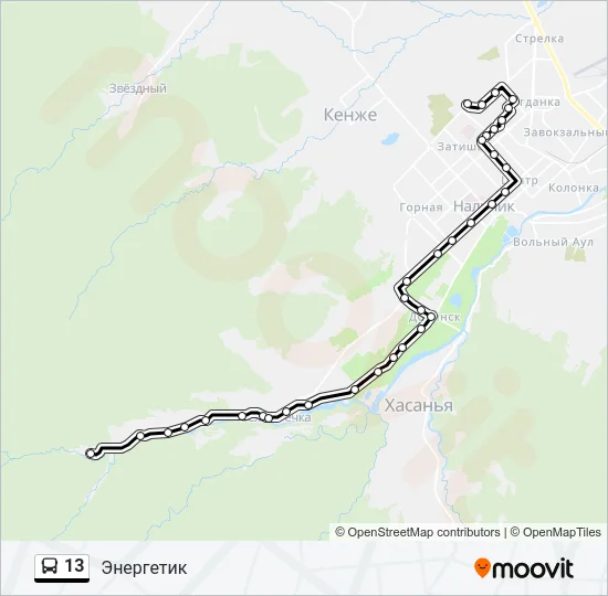 13 Bus Line Map