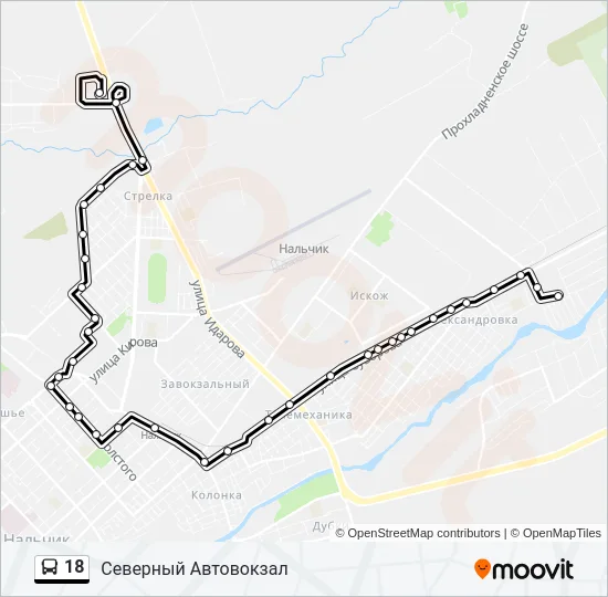 Автобус 18: карта маршрута