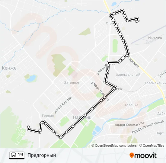 19 Bus Line Map