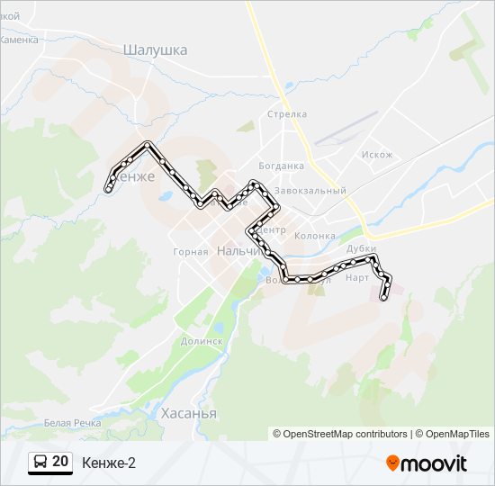 Маршрут 20 автобуса. Маршрут 20 маршрутки Нальчик. Карта Кенже. Остановка больничный городок Пермь. Маршрут автобуса 20 Барнаул на карте.