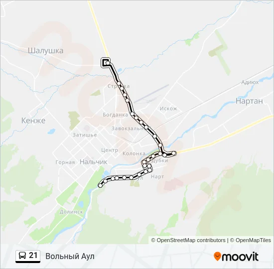 21 Bus Line Map
