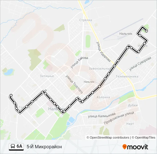 6А Bus Line Map