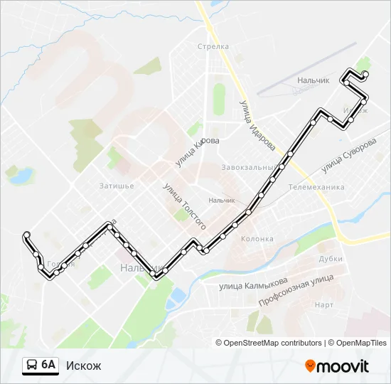 6А Bus Line Map