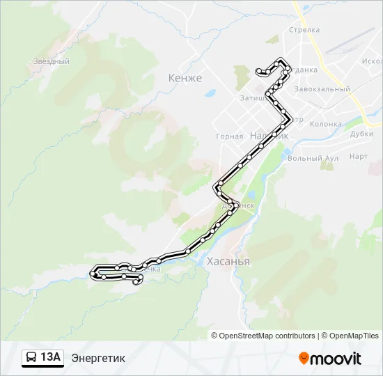13А Bus Line Map