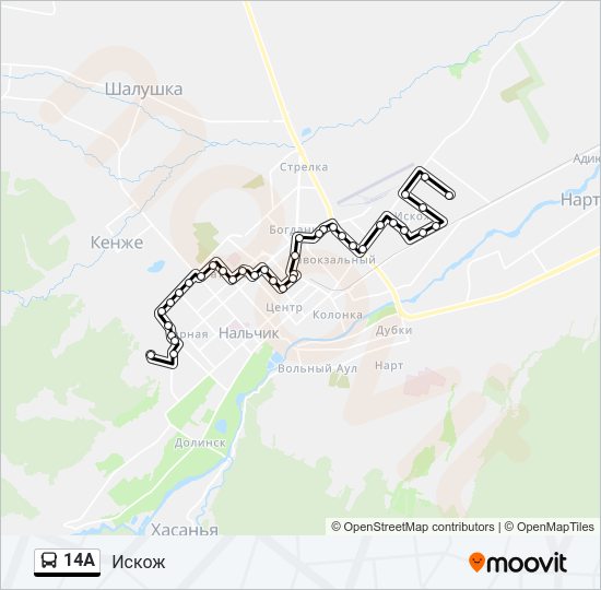 14А Bus Line Map