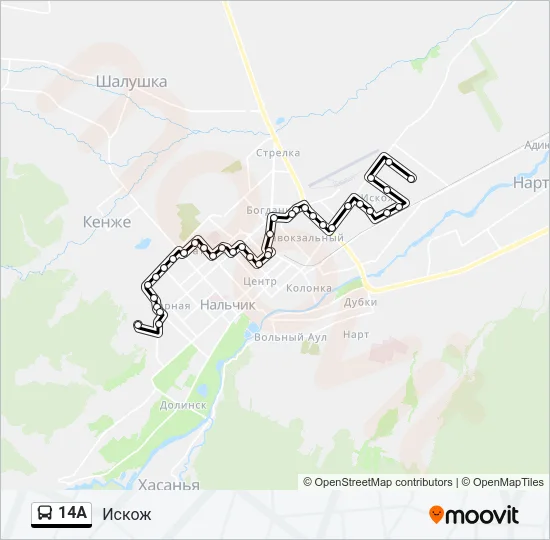 14А Bus Line Map
