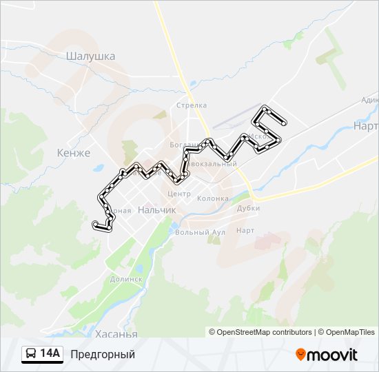 14А Bus Line Map