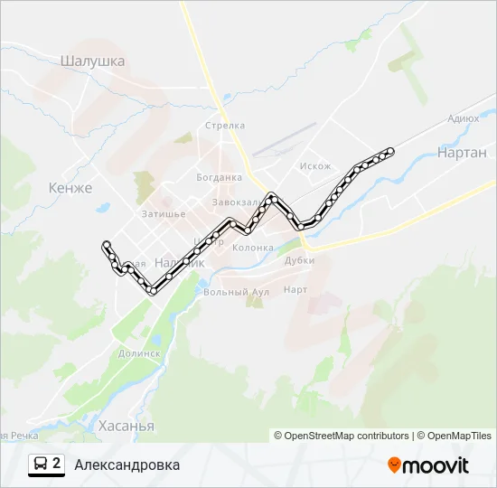 Автобус 2: карта маршрута