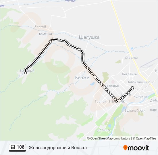 Карта автобусов 108