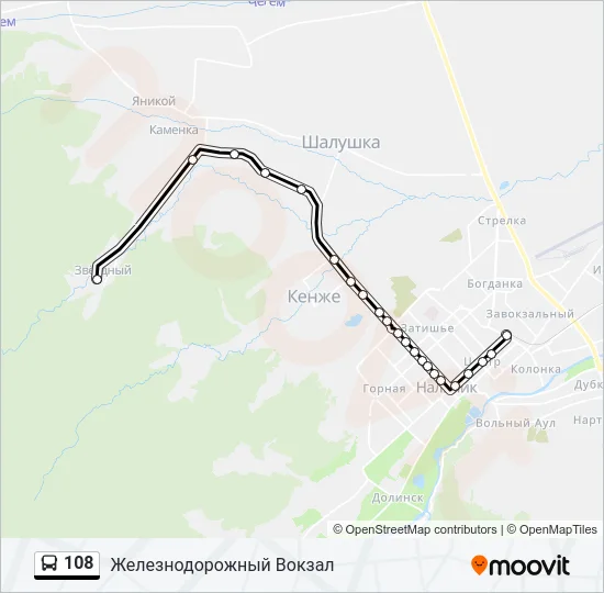 108 Bus Line Map