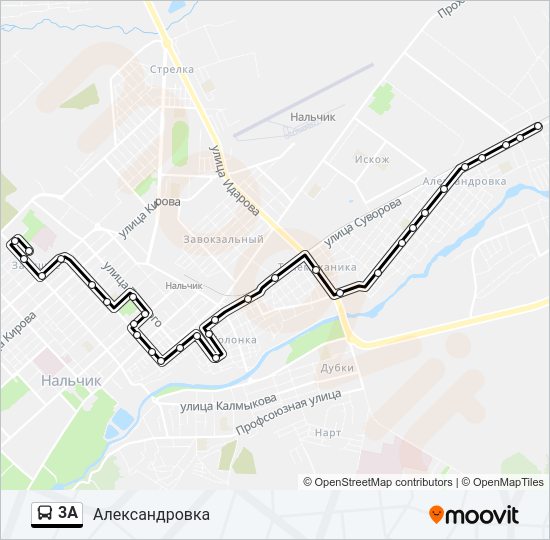 3А Bus Line Map