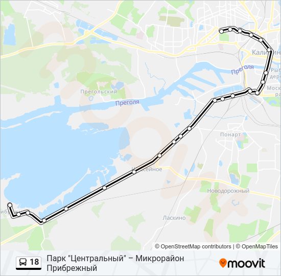 Автобус 18: карта маршрута