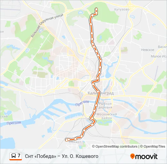 Автобус 7: карта маршрута
