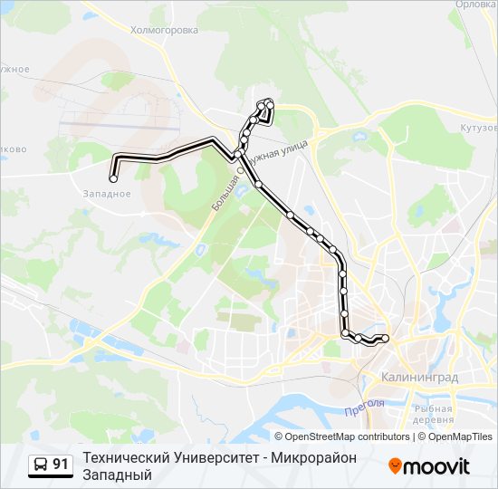 91 Bus Line Map