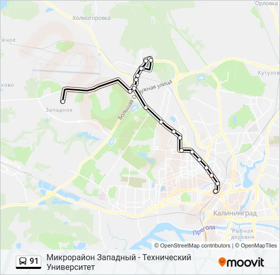 91 Bus Line Map