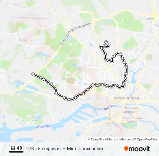 Автобус 48: карта маршрута