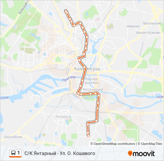 1 bus Line Map