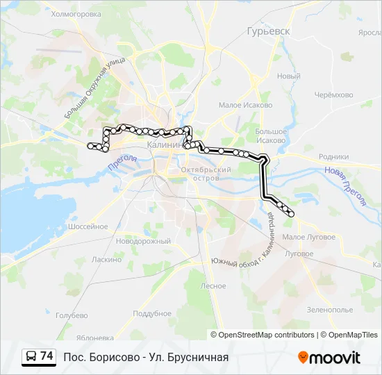 74 Bus Line Map